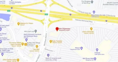 Map of Mint Dispensary in St. Peters